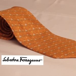 Salvatore Ferragamo 100% Silk "Camel & Elephant Caravan" Tie